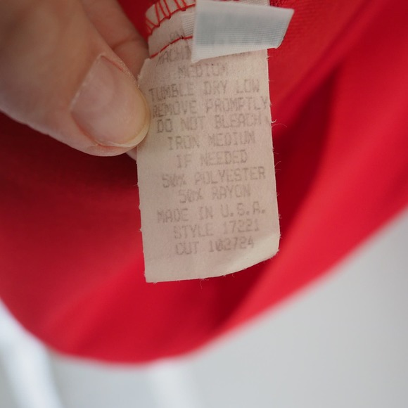 90s Vintage‎ Oversized Red Blazer Made in USA Item Eyes Size Medium - Picture 5 of 8